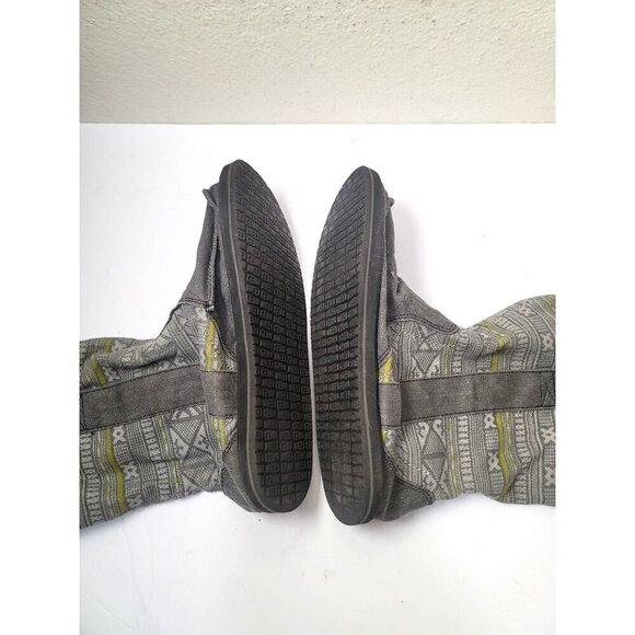Sanuk Womens Grey Tribal Pattern Cozy Boot Slippers With Rubber Soles Size 7 - Picture 6 of 10